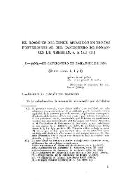 El romance del Conde Arnaldos en textos posteriores al del Cancionero de Romances de Amberes, s. a. / Francisco Caravaca | Biblioteca Virtual Miguel de Cervantes