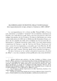 El epistolario de Manuel Milá y Fontanals (Correspondencia de colegas, amigos y familiares: 1881-1882) / Wayne H. Finke | Biblioteca Virtual Miguel de Cervantes