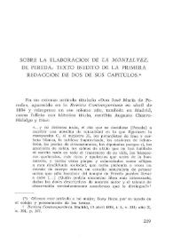 Sobre la elaboración de "La Montálvez", de Pereda: texto inédito de la primera redacción de dos de sus capítulos / José Manuel González Herrán | Biblioteca Virtual Miguel de Cervantes