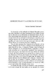 Menéndez Pelayo y la Marquesa de Viluma / Carlos González Echegaray | Biblioteca Virtual Miguel de Cervantes