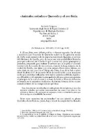 "Animales soñados": Quevedo y el ave fénix / Antonio Gargano | Biblioteca Virtual Miguel de Cervantes