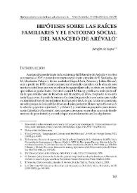 Hipótesis sobre las raíces familiares y el entorno social del Mancebo de Arévalo / Serafín de Tapia | Biblioteca Virtual Miguel de Cervantes