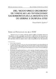 Del "modo unico decoroso" de vindicar las "invenciones" sacromontanas: la Dissertacion de Urbina y Dusfusa (1752) / Manuel Barrios Aguilera | Biblioteca Virtual Miguel de Cervantes