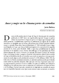 Amor y mujer en la "Novena Parte" de comedias  / Javier Rubiera Fernández | Biblioteca Virtual Miguel de Cervantes