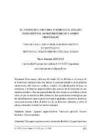 El tiempo del discurso jurídico y el relato prescriptivo. "Nomos" históricos y "nomos" procesales / Paulo Damián Aniceto | Biblioteca Virtual Miguel de Cervantes