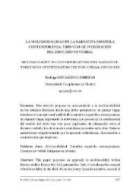 La multimodalidad en la narrativa española contemporánea: tres vías de integración del discurso no verbal / Rodrigo Guijarro Lasheras | Biblioteca Virtual Miguel de Cervantes