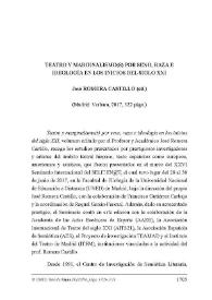 Romera Castillo, José (ed.). " Teatro y marginalismo(s) por sexo, raza e ideología en los inicios del siglo XXI". Madrid: Verbum, 2017, 522 págs. [Reseña]
 / Miguel Ángel Jiménez Aguilar | Biblioteca Virtual Miguel de Cervantes