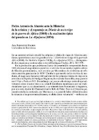 Pedro Antonio de Alarcón ante la Historia: de la crónica y el reportaje en "Diario de un testigo de la guerra de África" (1860) a la exaltación épica del pasado en "La Alpujarra" / Ana Rodríguez Fischer | Biblioteca Virtual Miguel de Cervantes