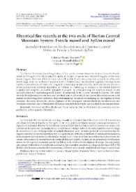 Historical fire records at the two ends of Iberian Central Mountain System: Estrela massif and Ayllón massif / Catarina Romão Sequeira, Cristina Montiel-Molina,  Francisco Castro Rego | Biblioteca Virtual Miguel de Cervantes