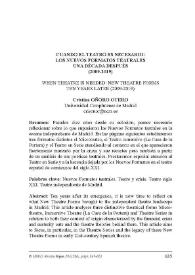 Cuando el teatro es necesario: los nuevos formatos teatrales una década después (2009-2019) / Cristina Oñoro Otero | Biblioteca Virtual Miguel de Cervantes