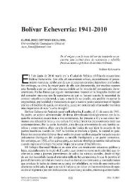 Bolívar Echeverría: 1941-2010 / Aureliano Ortega Esquivel | Biblioteca Virtual Miguel de Cervantes