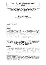 "Como casas sin çimiento..." Dinámica parental y articulación territorial en los espacios septentrionales del reino de Castilla en la tardo Edad Media y la temprana modernidad / Osvaldo Víctor Pereyra | Biblioteca Virtual Miguel de Cervantes