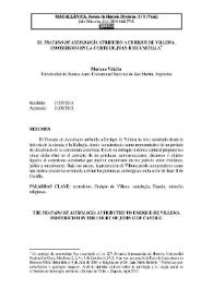 El "Tratado de Astrología" atribuido a Enrique de Villena. Esoterismo en la corte de Juan II de Castilla / Mariano Villaba | Biblioteca Virtual Miguel de Cervantes