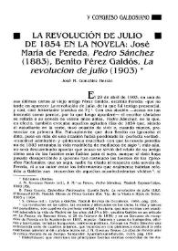 La revolución de julio de 1854 en la novela: José María de Pereda, “Pedro Sánchez” (1883). Benito Pérez Galdós, “La Revolución de Julio” (1903) / José Manuel González Herrán | Biblioteca Virtual Miguel de Cervantes