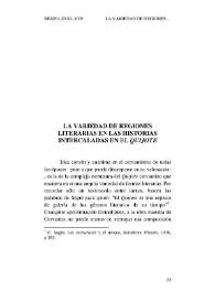 La variedad de regiones literarias en las historias intercaladas en el "Quijote" / Ana L. Baquero Escudero | Biblioteca Virtual Miguel de Cervantes