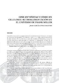 Cine y en viñetas y cómic en celulouide: retroalimentación en el universo de Frank Miller / Javier García-Conde Maestre | Biblioteca Virtual Miguel de Cervantes