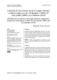 Evolución de una historia social en Joaquín Dicenta: análisis comparativo de "El desquite" (1893), "El señor feudal" (1896) y "Los bárbaros" (1912) / Manuel J. Muñoz Álvarez | Biblioteca Virtual Miguel de Cervantes