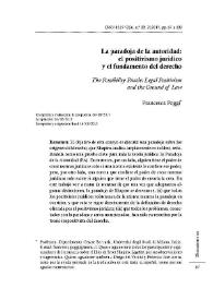 La paradoja de la autoridad: el positivismo jurídico y el fundamento del derecho / Francesca Poggi | Biblioteca Virtual Miguel de Cervantes