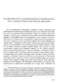 El discurso de la transitoriedad carnavalesca en "El animal público" de Manuel Delgado / Francisco Javier Higuero | Biblioteca Virtual Miguel de Cervantes