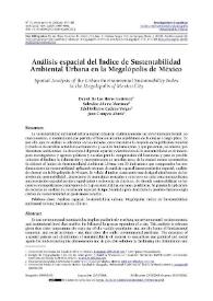 Análisis espacial del Índice de Sustentabilidad Ambiental Urbana en la Megalópolis de México / Daniel De Las Heras Gutiérrez, Daniel ; Salvador Adame Martínez ; Edel Gilberto Cadena Vargas ; Juan Campos Alanís | Biblioteca Virtual Miguel de Cervantes