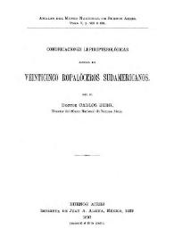 Comunicaciones lepidopterológicas acerca de veinticinco ropalóceros sudamericanos. Tomo V / por el doctor Carlos Berg | Biblioteca Virtual Miguel de Cervantes