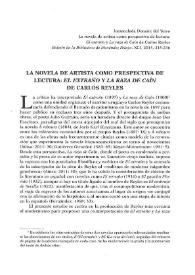 La novela de artista como perspectiva de lectura: "El extraño" y "La raza de Caín" de Carlos Reyles / Inmaculada Donaire del Yerro | Biblioteca Virtual Miguel de Cervantes