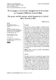 De lo propio y lo extraño: imaginerías de lo animal en "Nómada" (1908) de Gabriel Miró / Isabel Clúa | Biblioteca Virtual Miguel de Cervantes