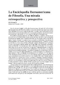 La Enciclopedia Iberoamericana de Filosofía. Una mirada retrospectiva y prospectiva / Reyes Mate | Biblioteca Virtual Miguel de Cervantes