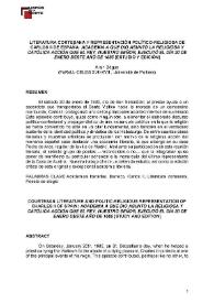 Literatura cortesana y representación político-religiosa de Carlos II de España: "Academia a que dio asunto la religiosa y católica acción que el Rey, nuestro señor, ejecutó el día 20 de enero deste año de 1685" (estudio y edición)  / Alain Bègue | Biblioteca Virtual Miguel de Cervantes