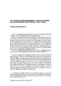 1820, una revolución mediterránea. El impacto en España de los acontecimientos de Portugal, Italia y Grecia / Francisco Carantoña Álvarez | Biblioteca Virtual Miguel de Cervantes