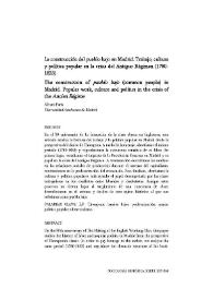 La construcción del pueblo bajo en Madrid: Trabajo, cultura y política popular en la crisis del Antiguo Régimen (1780-1833) / Álvaro París | Biblioteca Virtual Miguel de Cervantes