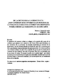 De la dictadura a la democracia: ¿han cambiado efectivamente los rostros de la violencia o sólo sus actores? Una respuesta posible desde la narrativa de Álvaro Abós / Marcela Crespo Buiturón | Biblioteca Virtual Miguel de Cervantes