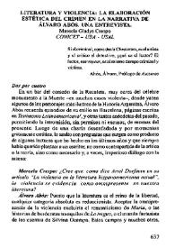 Literatura y violencia: La elaboración estética del crimen en la narrativa de Álvaro Abós. Una entrevista / Marcela Crespo Buiturón | Biblioteca Virtual Miguel de Cervantes