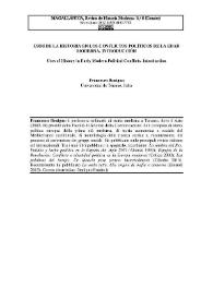 Usos de la historia en los conflictos políticos de la Edad Moderna. Introducción / Francesco Benigno | Biblioteca Virtual Miguel de Cervantes