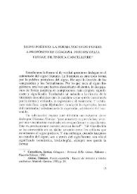 Signo poético: la forma tocando fondo. A propósito de "Góngora. Percosi della visione", de Enrica Cancelliere / José Barroso Castro | Biblioteca Virtual Miguel de Cervantes