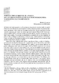 Formas líricas breves. El "haiku" en las obras poéticas de Juan José Domenchina y Ernestina de Champourcin / Manfred Lentzen | Biblioteca Virtual Miguel de Cervantes