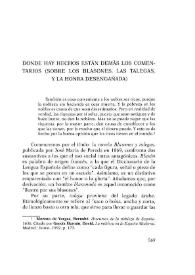 Donde hay hechos están demás los comentarios (sobre los blasones, las talegas y la honra desengañada) / Antonio Santos | Biblioteca Virtual Miguel de Cervantes