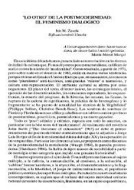 ”Lo otro” de la postmodernidad: el feminismo dialógico / Iris M. Zavala | Biblioteca Virtual Miguel de Cervantes