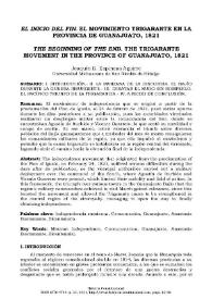 El inicio del fin. El movimiento Trigarante en la provincia de Guanajuato, 1821 / Joaquín Edgardo Espinosa Aguirre | Biblioteca Virtual Miguel de Cervantes