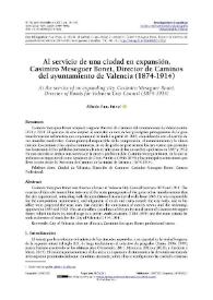 Al servicio de una ciudad en expansión. Casimiro Meseguer Bonet, Director de Caminos del ayuntamiento de Valencia (1874-1914) / Alfredo Faus Prieto | Biblioteca Virtual Miguel de Cervantes