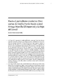 Hacia el periodismo moderno: Diez cartas de Emilia Pardo Bazán a José Ortega Munilla ("El Imparcial" y "La Hoja del Lunes")  / Dolores Thion Soriano-Mollá | Biblioteca Virtual Miguel de Cervantes