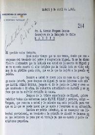 Carta de Carlos Rodríguez Spiteri a Germán Vergara Donoso. Madrid, 6 de abril de 1942 | Biblioteca Virtual Miguel de Cervantes