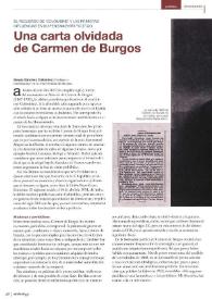 Una carta olvidada de Carmen de Burgos. El recuerdo de "Colombine" y las primeras influencias en su pensamiento político / Sergio Sánchez Collantes | Biblioteca Virtual Miguel de Cervantes