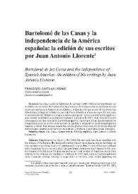 Bartolomé de las Casas y la independencia de la América española: la edición de sus escritos por Juan Antonio Llorente  / Francisco Castilla Urbano | Biblioteca Virtual Miguel de Cervantes