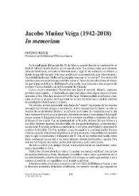 Jacobo Muñoz Veiga (1942-2018). "In memoriam" / Antonio Roche  | Biblioteca Virtual Miguel de Cervantes