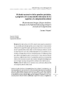 El diseño normativo de las pruebas periciales, a propósito del razonamiento inferencial de los expertos y la comprensión judicial    / Carmen Vázquez | Biblioteca Virtual Miguel de Cervantes