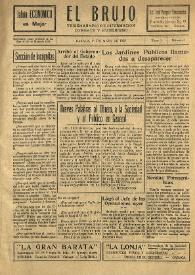 El Brujo. Trisemanario de información, combate y humorismo. Núm. 1, 1º de mayo de 1929 | Biblioteca Virtual Miguel de Cervantes