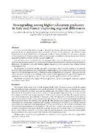 Downgrading among higher education graduates in Italy and France: exploring regional differences / Maria Carella, Jean-François Léger | Biblioteca Virtual Miguel de Cervantes