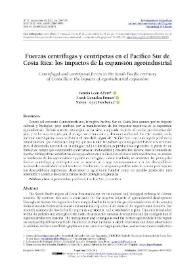 Fuerzas centrífugas y centrípetas en el Pacífico Sur de Costa Rica: los impactos de la expansión agroindustrial / Yazmín León Alfaro, Frank González Brenes, Nieves López Estébanez | Biblioteca Virtual Miguel de Cervantes