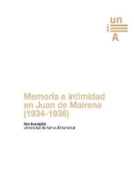 Memoria e intimidad en Juan de Mairena (1934-1936)  / Ana Bundgård | Biblioteca Virtual Miguel de Cervantes